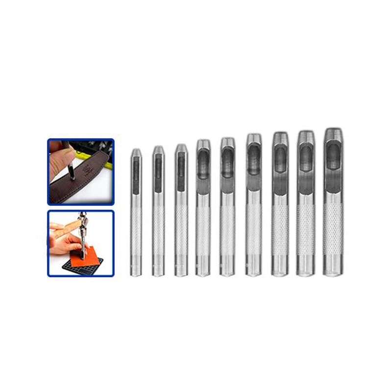 Set of 9pcs Hollow Punch Leather Punching Hole Needles WCC7509