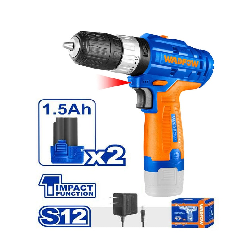 S12 Series Cordless Impact Drill 12v With 2pcs Battery & Charger WCDS542