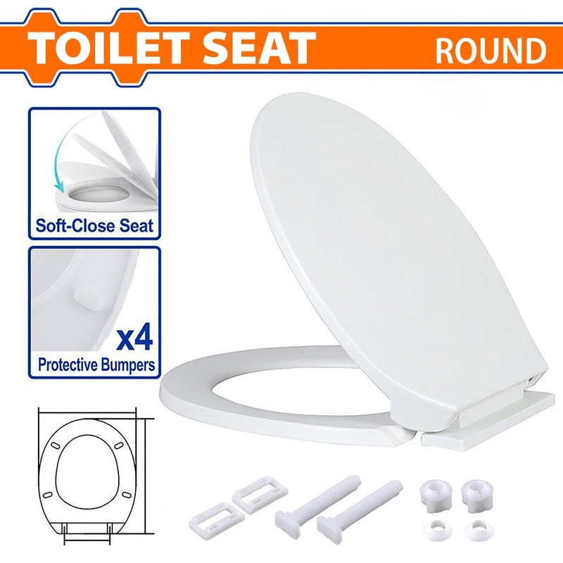 Wadfow 17inches-19inches High Quality Polypropylene Material Round Toilet Seat WTJ2101|WTJ2102