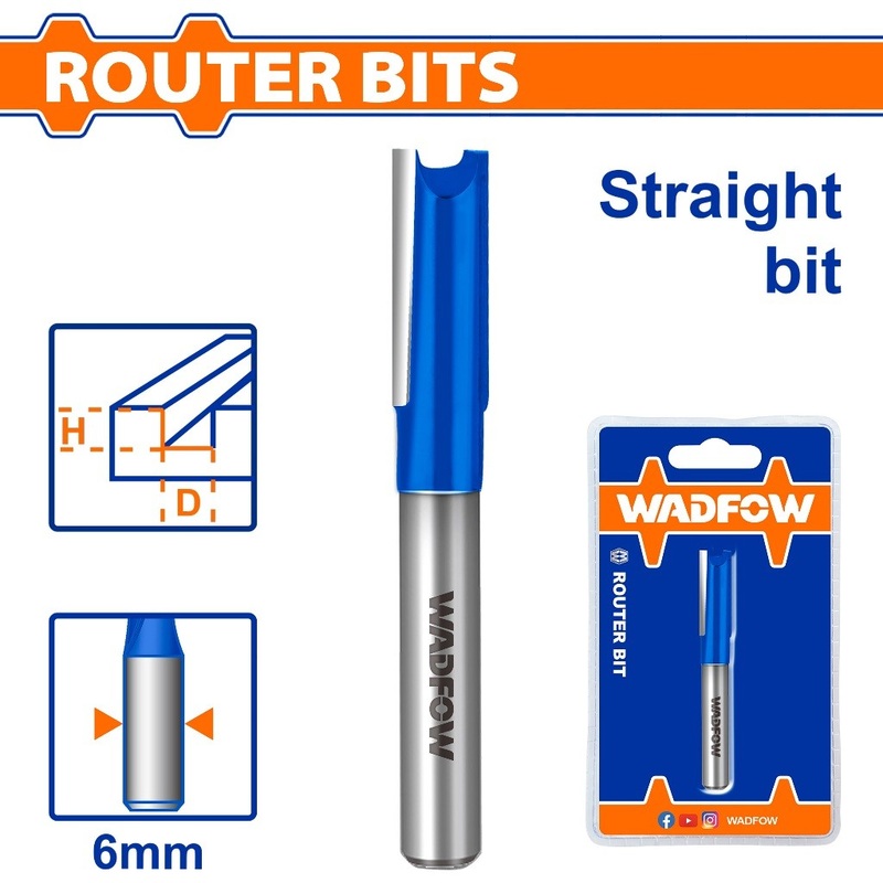 Wadfow 6.35mm-25mm Router Bit / Straight Bit Wood Milling Cutter SOLD PER PIECE