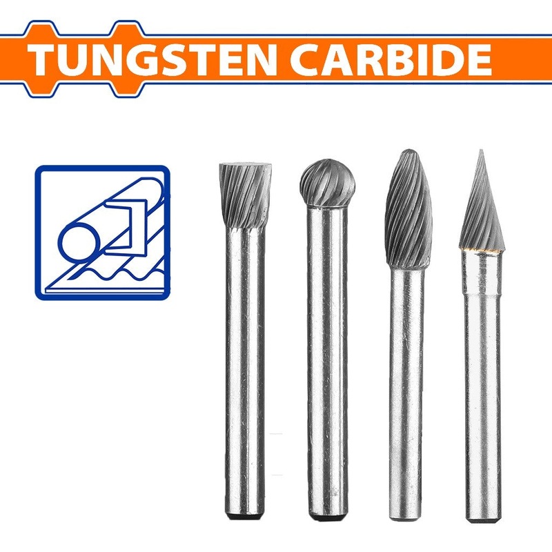 Wadfow HSS Spiral Cutter Tungsten Carbide Rotary Burrs Shank Grinding Bit For Die Grinder