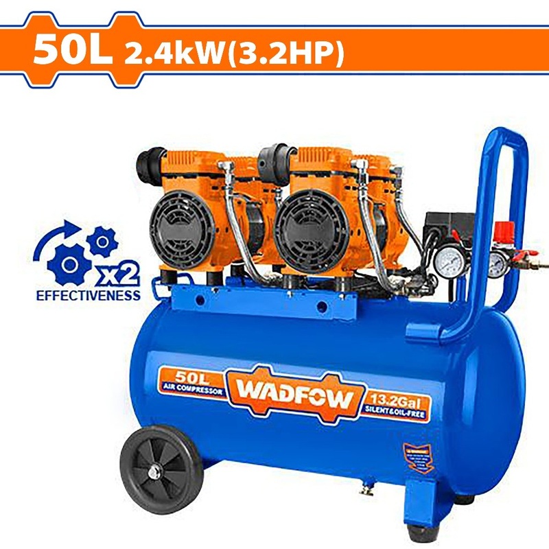 Wadfow WAP2A45P 50L(13.2Gal) Industrial Air Compressor 21200W(3.2HP) With Oil Free System