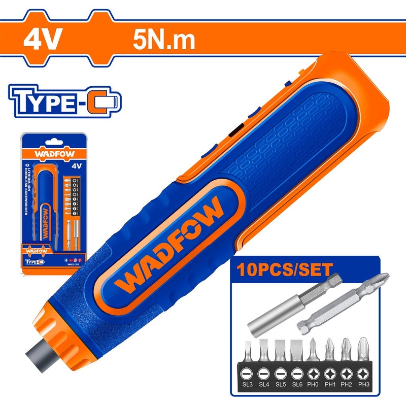 Wadfow WCV4435 4V Heavy Duty Fast Charging Lithium-Ion Cordless Screwdriver