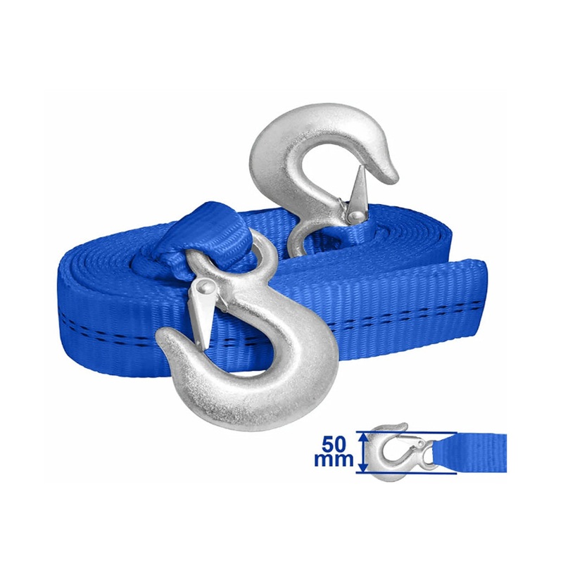 WRT33260 Tow Strap 2T x 6M Car Towing Strap Rope Car Pulling Rope with Iron Hooks