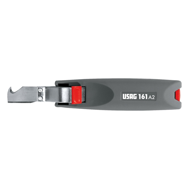 161 A2 - Adjustable blade cable stripper with knife - Usag - U01610002