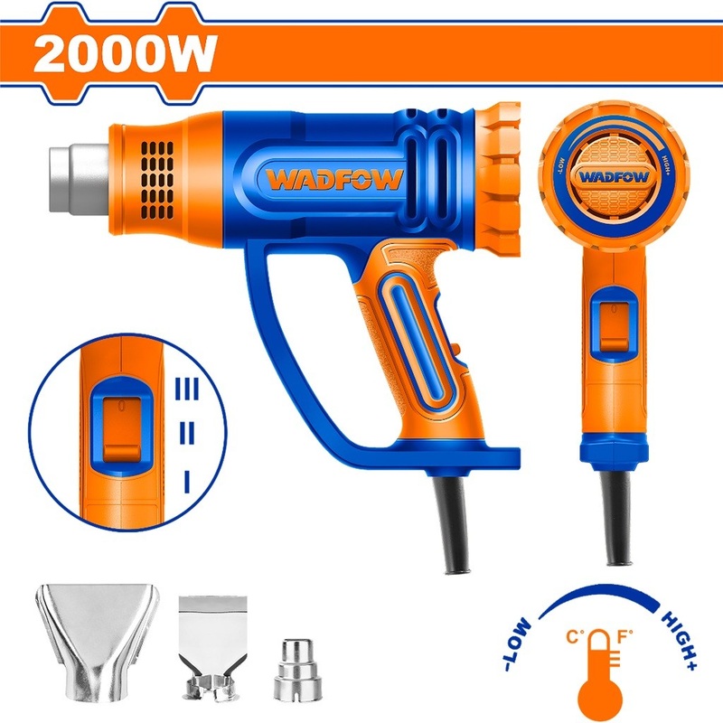 Wadfow Air Blower Heat Gun Blower Bottle Plastic Shrink Heater Sealer w/ Adjustable Temp 2000W