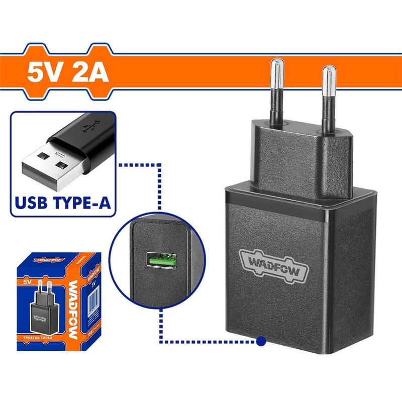 Wadfow WFCT552 S12/5V Battery Charger USB Type-A Charging Port