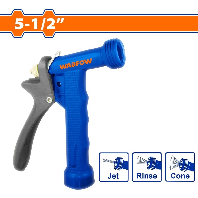 Wadfow WNE0E34 3-Way Adjustable Spray Patterns 5-1/2in Front Thread Metal Trigger Nozzle