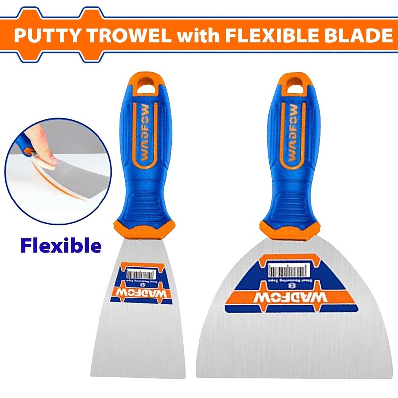 Wadfow WPT2325|WPT2306 2.5in(63mm)-6in(150mm) Putty Trowel Stainless With Flexible Blade