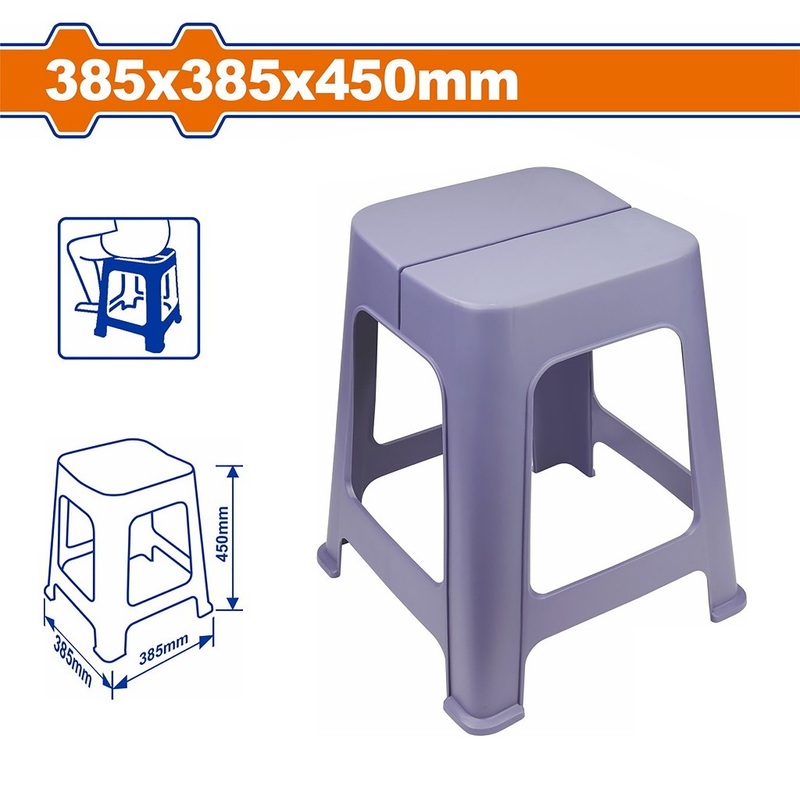Wadfow WPZ1345 385 x 385 x 450mm Plastic Stool Indoor/Outdoor Plastic Chair
