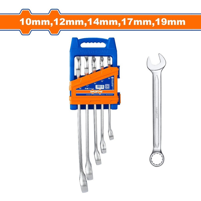 Wadfow WSP1215 5PCS/Set 10-19mm Combination Spanner Wrenches