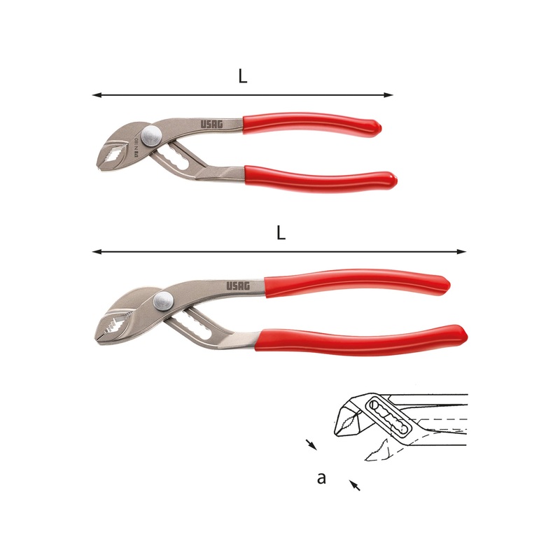 178 N - Adjustable pliers with overlapping hinge - Usag