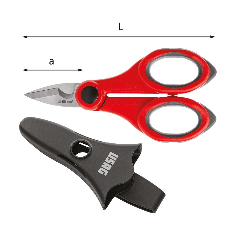 207 D - Electrician's scissors - stainless steel blades - Usag - U02070008