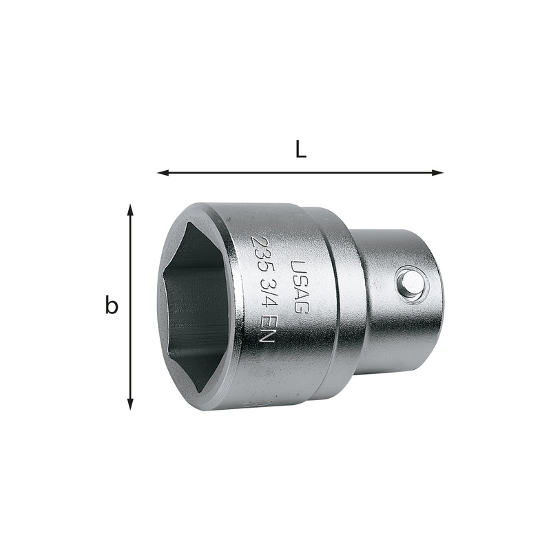 235 3/4 EN - Sockets with hexagonal mouth - Usag