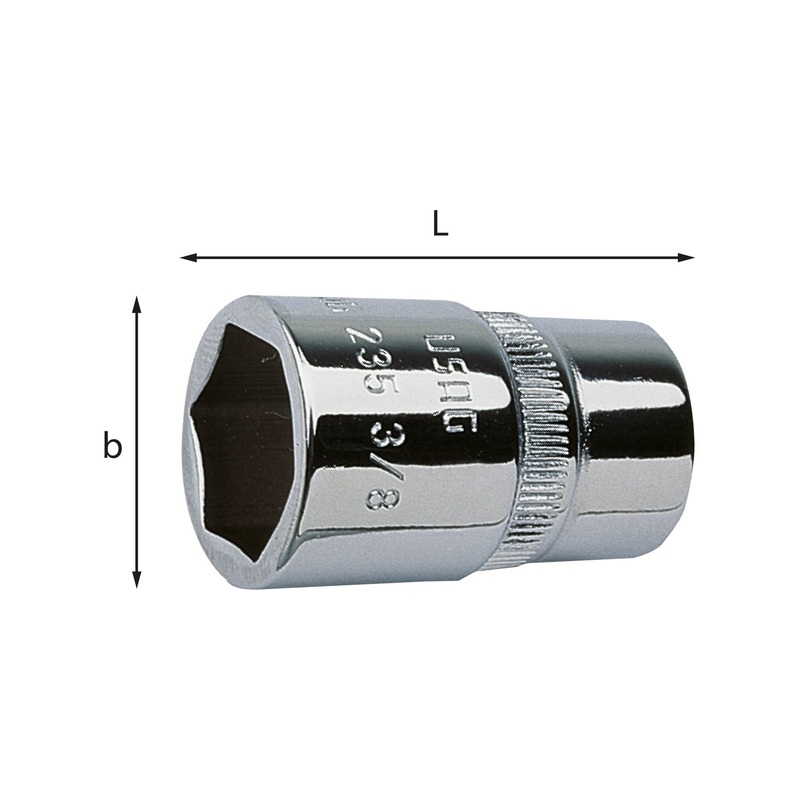 235 3/8 E - Sockets with hexagonal mouth - Usag