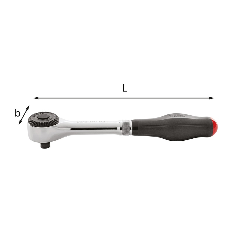 237 1/2 AK - Reversible ratchet with rotating handle - Usag - U02370009