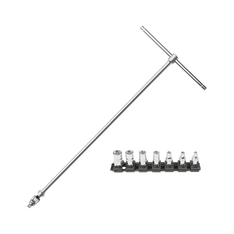 273 1/2 Q NTX/S7 - Swivel wrench with 7 female torx socket wrenches - Usag - U02730206