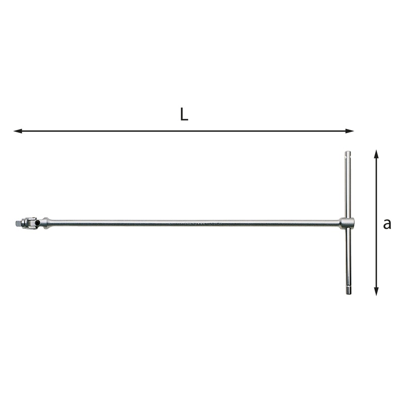273 3/8 Q - T-handle wrench with swivel square drive - Usag - U02730202