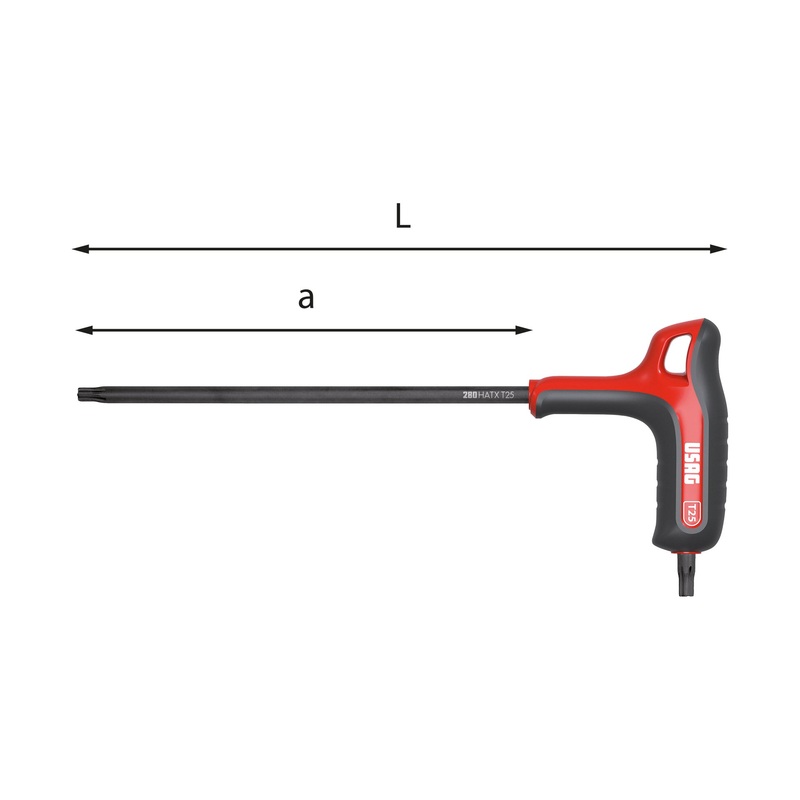 280 HATX - Bent male wrenches with handle for torx screws - Usag
