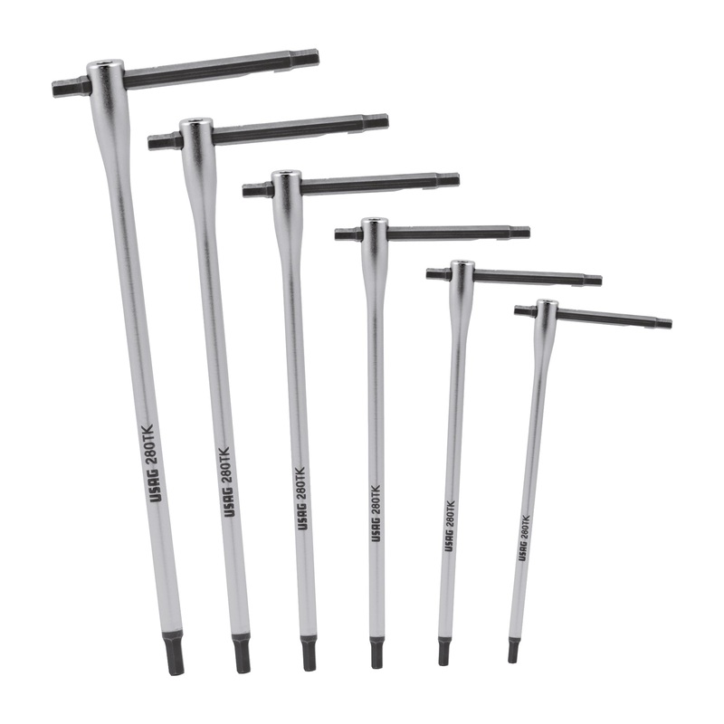 280 TK/SE6 - Set of 6 hexagonal male keys with sliding crosspiece - Usag - U02800020