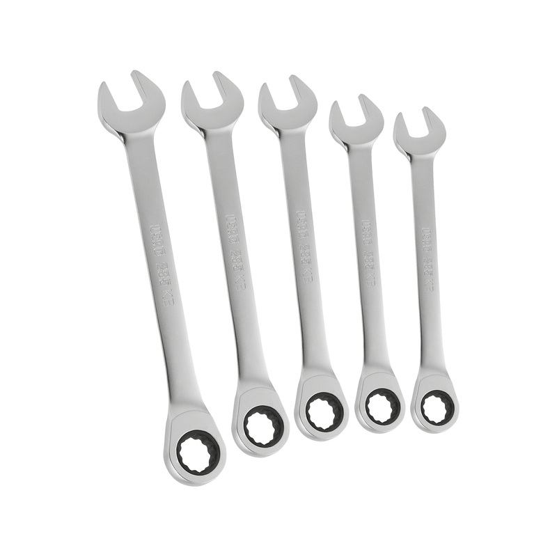 285 KA/SE5 - Set of 5 flat ratchet combination wrenches - Usag - U02856338