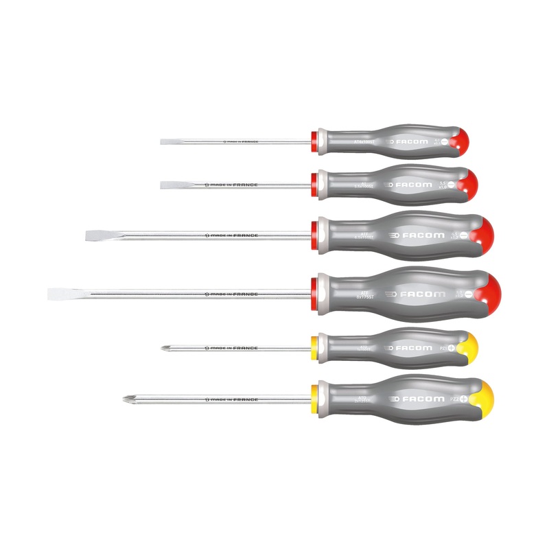 324 I/SH6 - Set of 6 stainless steel screwdrivers for slotted and phillips head screws - Usag - U03240680