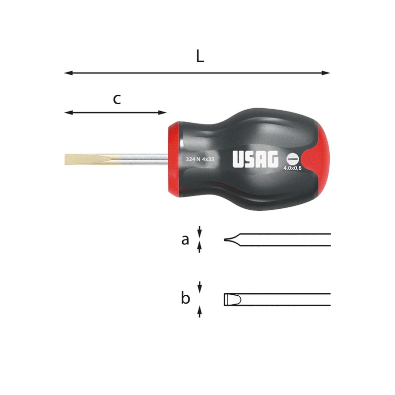 324 N - Screwdrivers for slotted screws - Usag