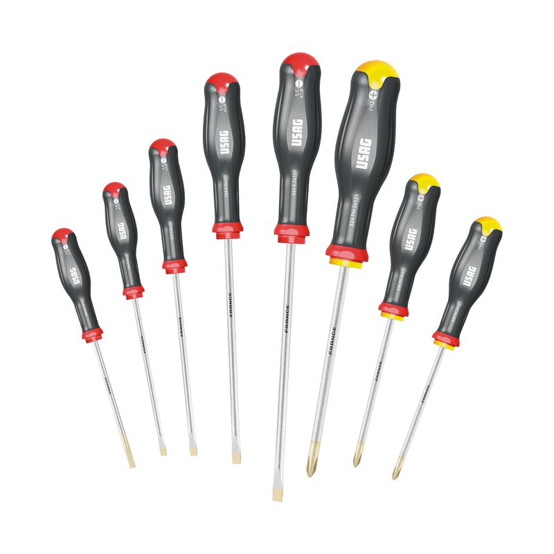 324 SH8 - Set of 8 screwdrivers for slotted and phillips head screws - Usag - U03240650