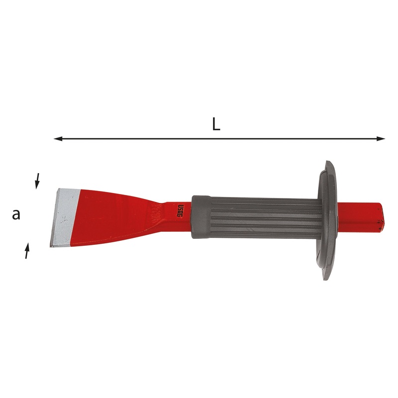 353 A - Extra-wide cutting chisel with hand guard - Usag - U03530002
