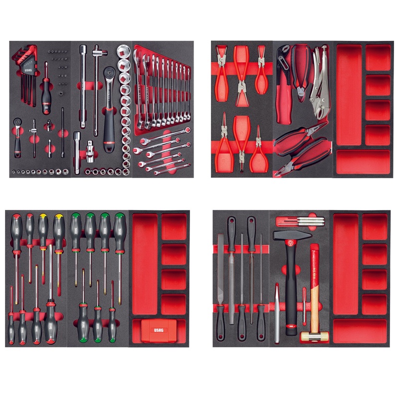 495 MB - Maintenance assortment (156 pcs) - 4 drawers - Usag - U04950628