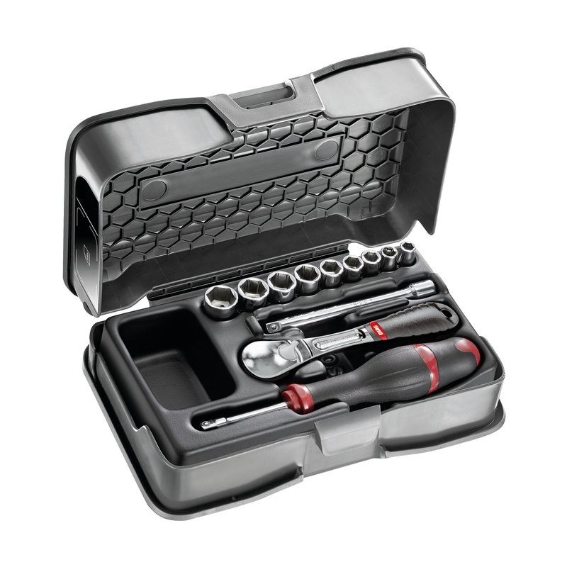 605 1/4 EB - Assortment in ABS case with hexagonal sockets (12 pcs) - Usag - U06050102