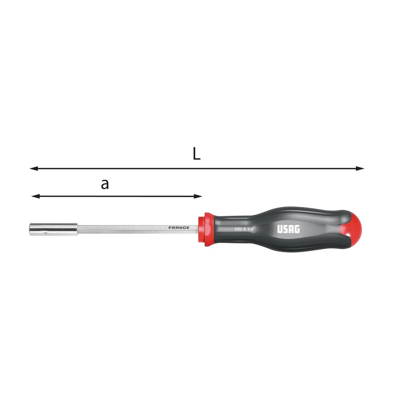 690 A 1/4 - Magnetic bit holder with handle - Usag