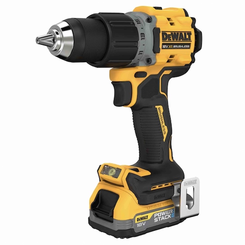 Compact 2-Speed XR 18V BRUSHLESS Drill Driver - 2 x POWERSTACK Compact in TSTACK CASE and ACCESSORIES - DeWALT - DCD800E2T-QW