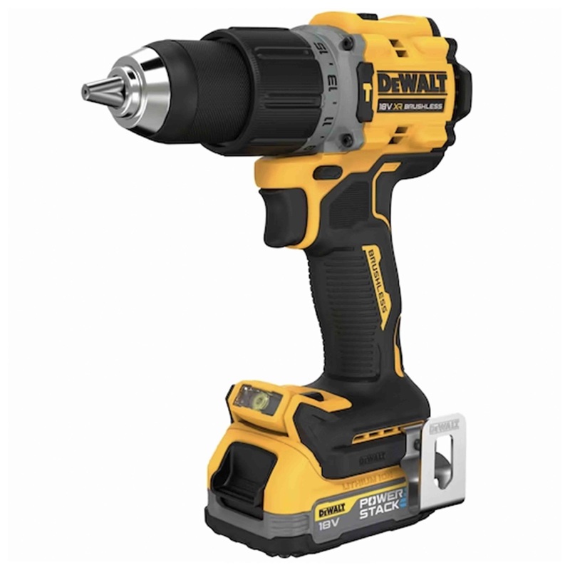 Compact 2-Speed XR 18V BRUSHLESS Impact Drill Driver - 2 x POWERSTACK Compact in TSTACK CASE and ACCESSORIES - DeWALT - DCD805E2T-QW
