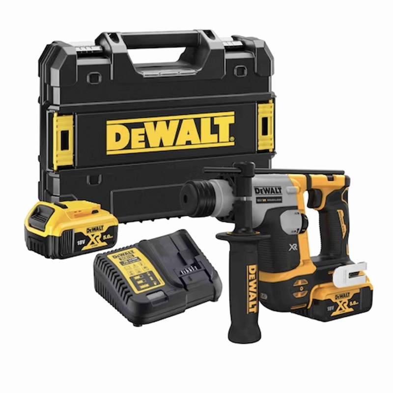 SDS PLUS 16mm 18V XR BRUSHLESS motor 2 x 5Ah hammer drill in TSTACK CASE and ACCESSORIES - DeWALT - DCH172P2T-QW