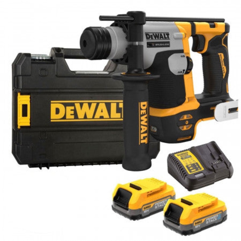 SDS-PLUS 18V BRUSHLESS motor hammer drill, 2 x POWERSTACK -16mm in TSTACK CASE and ACCESSORIES - DeWALT - DCH172E2T-QW