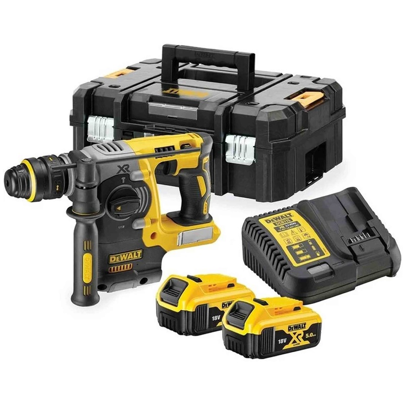 SDS-PLUS 24 mm XR LITHIUM Hammer Drill 18V 5.0Ah BRUSHLESS Motor in TSTACK CASE and ACCESSORIES - DeWALT - DCH273P2T-QW
