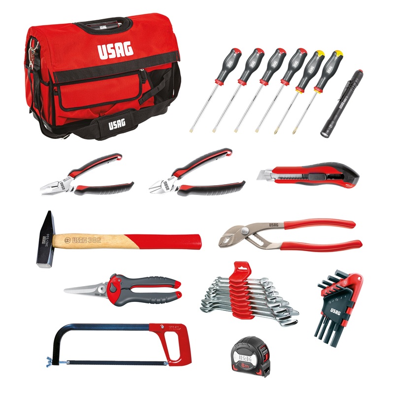 007 A - Professional tool bag with assortment (32 pcs) - Usag