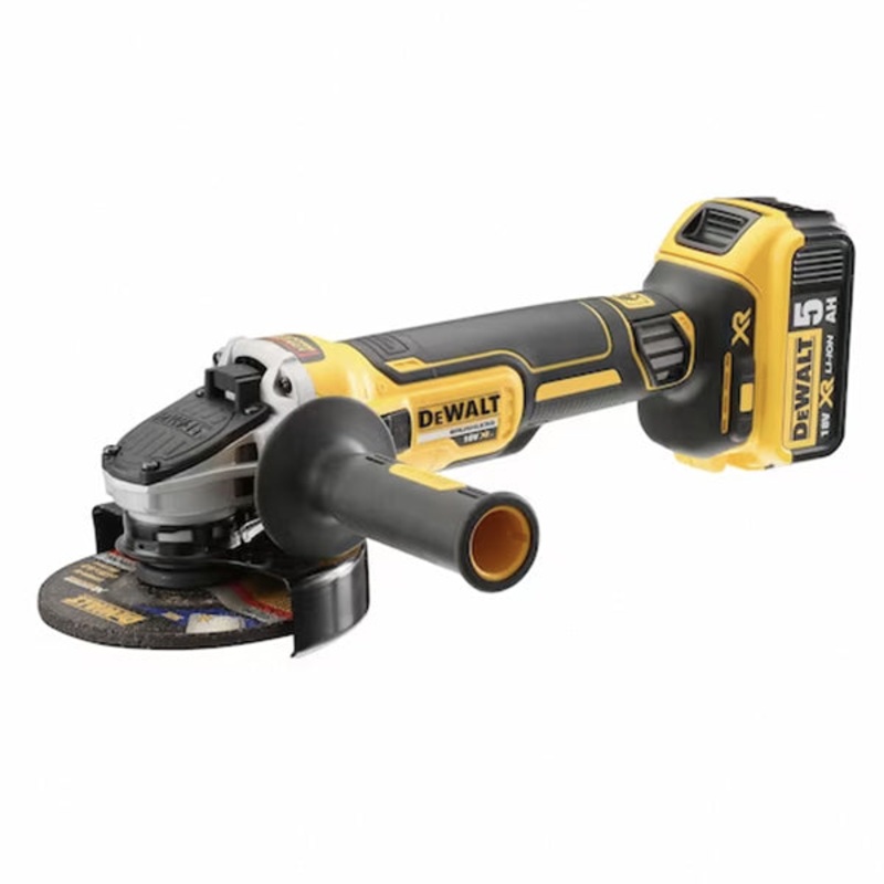Angle Grinder 125mm XR Lithium 18V 5.0Ah BRUSHLESS Motor in TSTACK CASE and ACCESSORIES - DeWALT - DCG405P2-QW