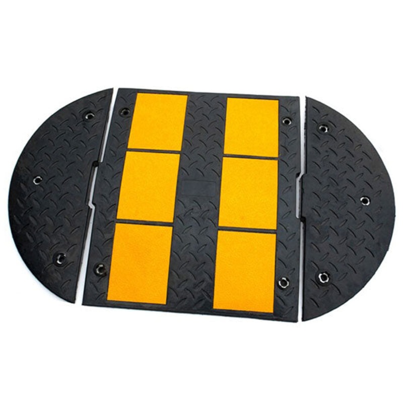 BUMPS - Road bumpers in black rubber and yellow reflective stripes - RH MODEL