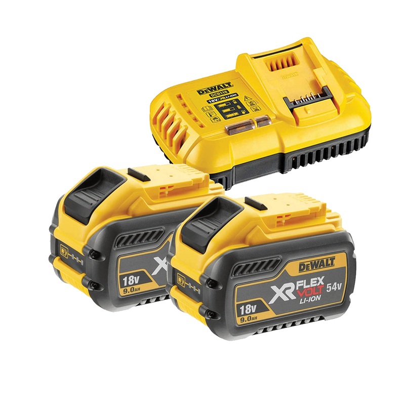 KIT of 2 XR 54V/18V FLEXVOLT 9Ah high power batteries + charger - DeWALT - DCB118X2-QW
