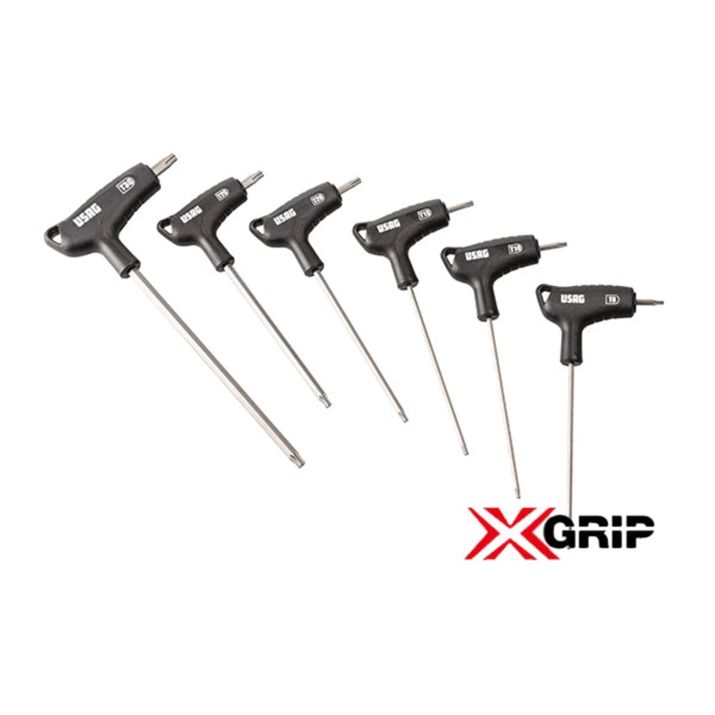 280 HXTX/SE6 | Set of 6 male keys with special X-Grip TORX profile and bi-material handle - Usag - U02802450