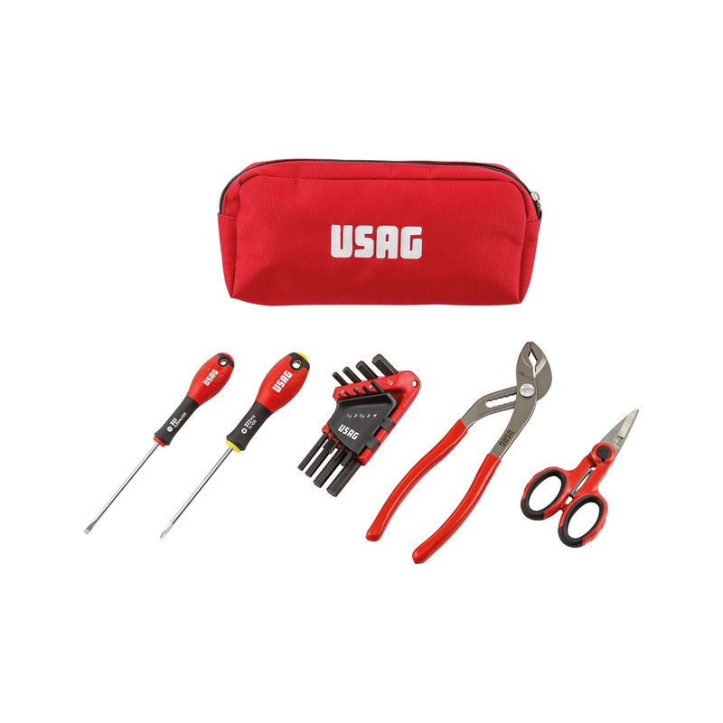 007 SB 178 NC - Tool case with screwdrivers, male wrenches, adjustable pliers and scissors (13 pcs) - Usag