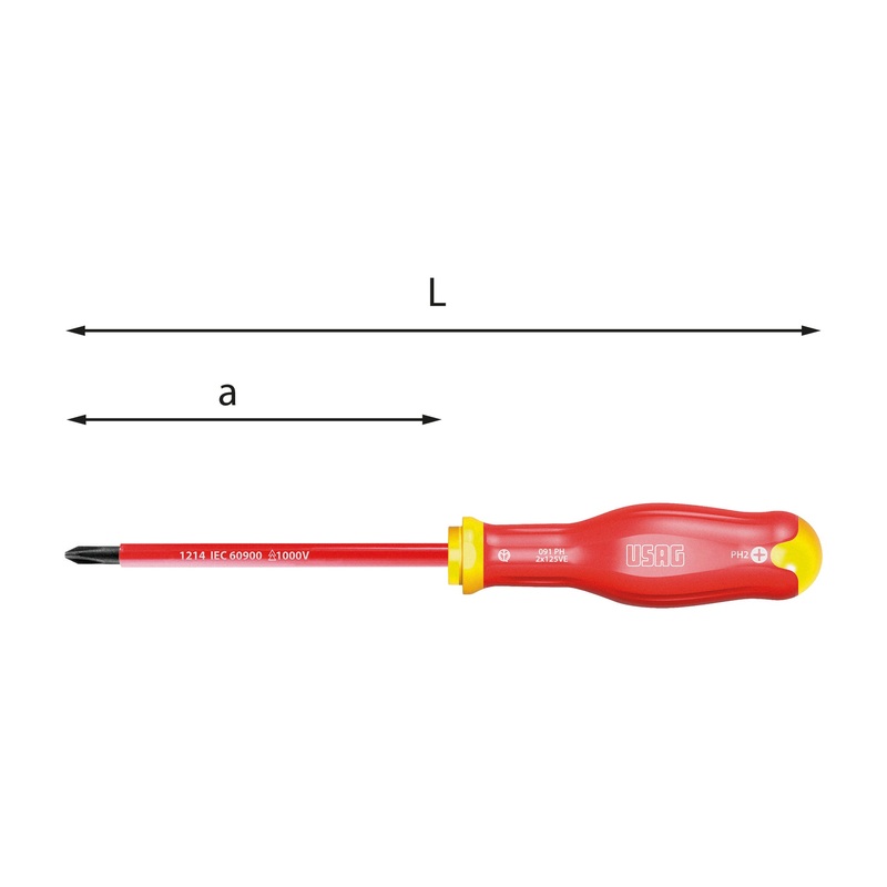 091 PH - Screwdrivers for PHILLIPS cross recessed screws 1000 V - Usag
