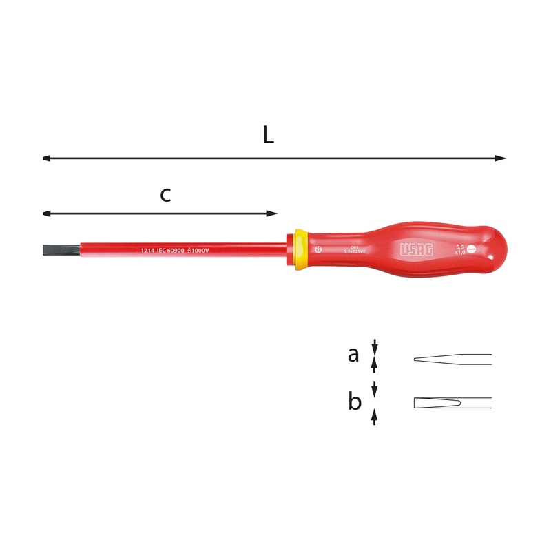 091 - Screwdrivers for slotted screws 1000 V - Usag