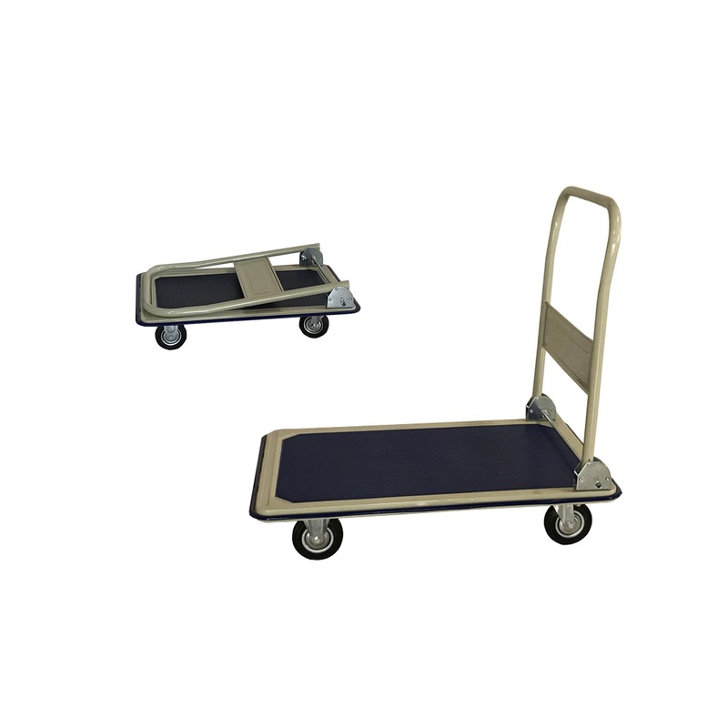 Folding iron trolley with four wheels and platform - PARCEL CARRIER - Flatbed trolley for everything