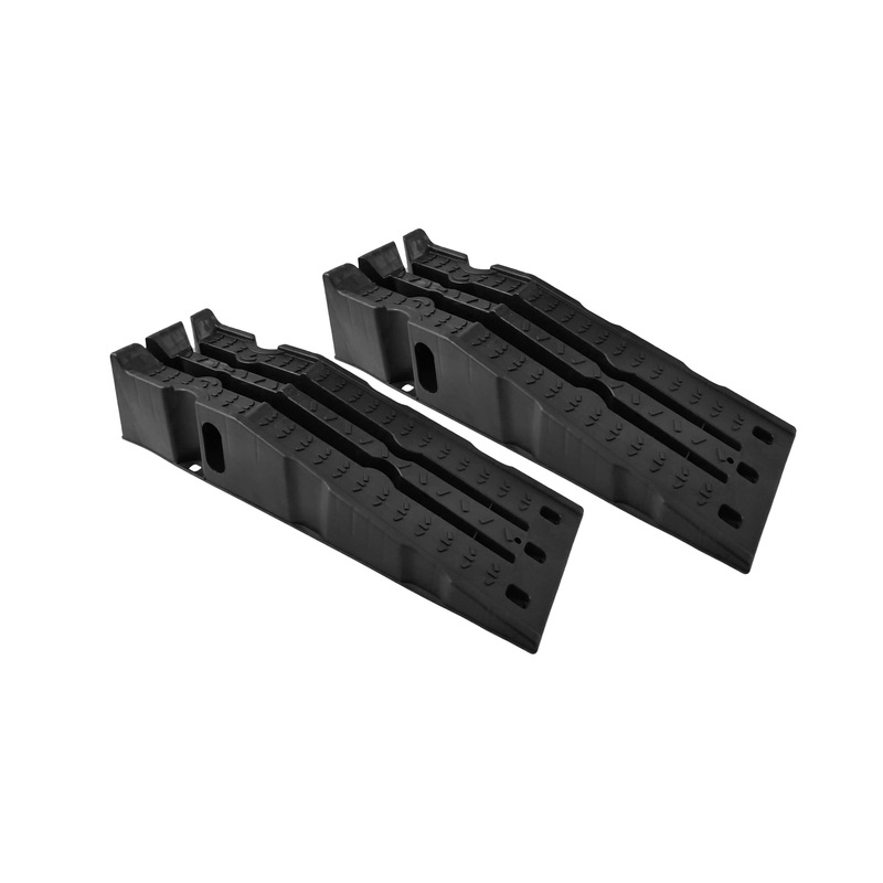 SET of service lifting or unloading ramps for vehicles - Pair of polypropylene platforms with ascent and stop - PEDANAPPx2 - GARAGE - WORKSHOP