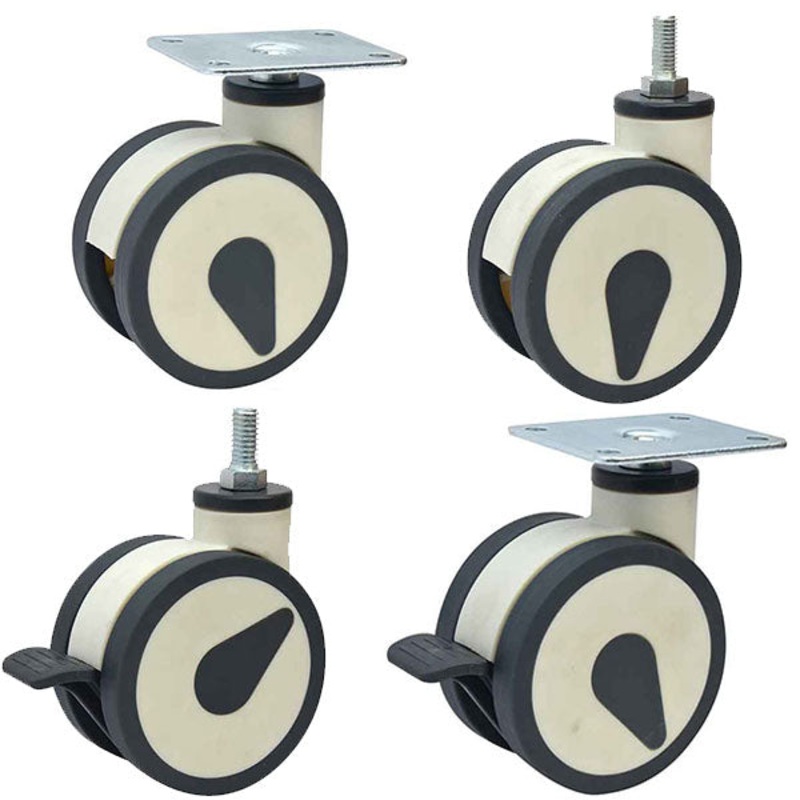 Spare TMEDB casters - Twin wheels in polypropylene and tpu - COMMUNITY WHEELS - FOR FURNITURE