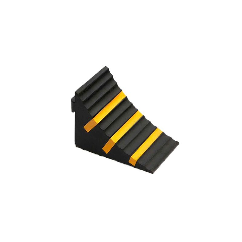 WC-1 - Rubber WHEEL STOP Wedge - Reflective Stop Wedge - Garage & Parking - Portable Handle for Travel Trailers - Trucks, Commercial Vehicles & Campers Wheel Chock