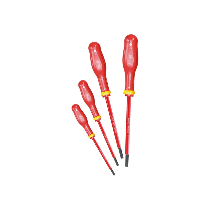 091 SE4 - Set of 4 screwdrivers for slotted screws 1000 v - Usag - U00910110
